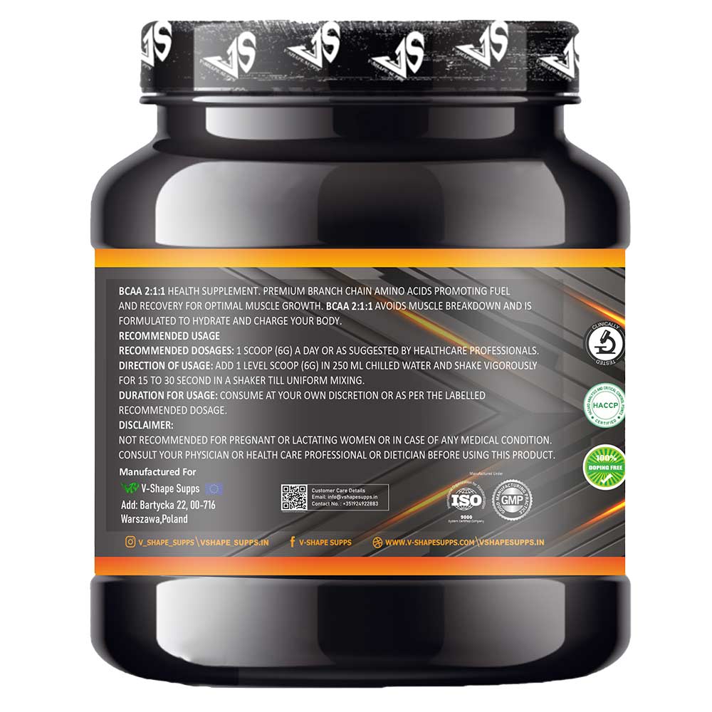 4 - V-SHAPE SUPPS BCAA Intra Workout Recovery Formula,  0.39 lb  30 Servings  Watermelon 