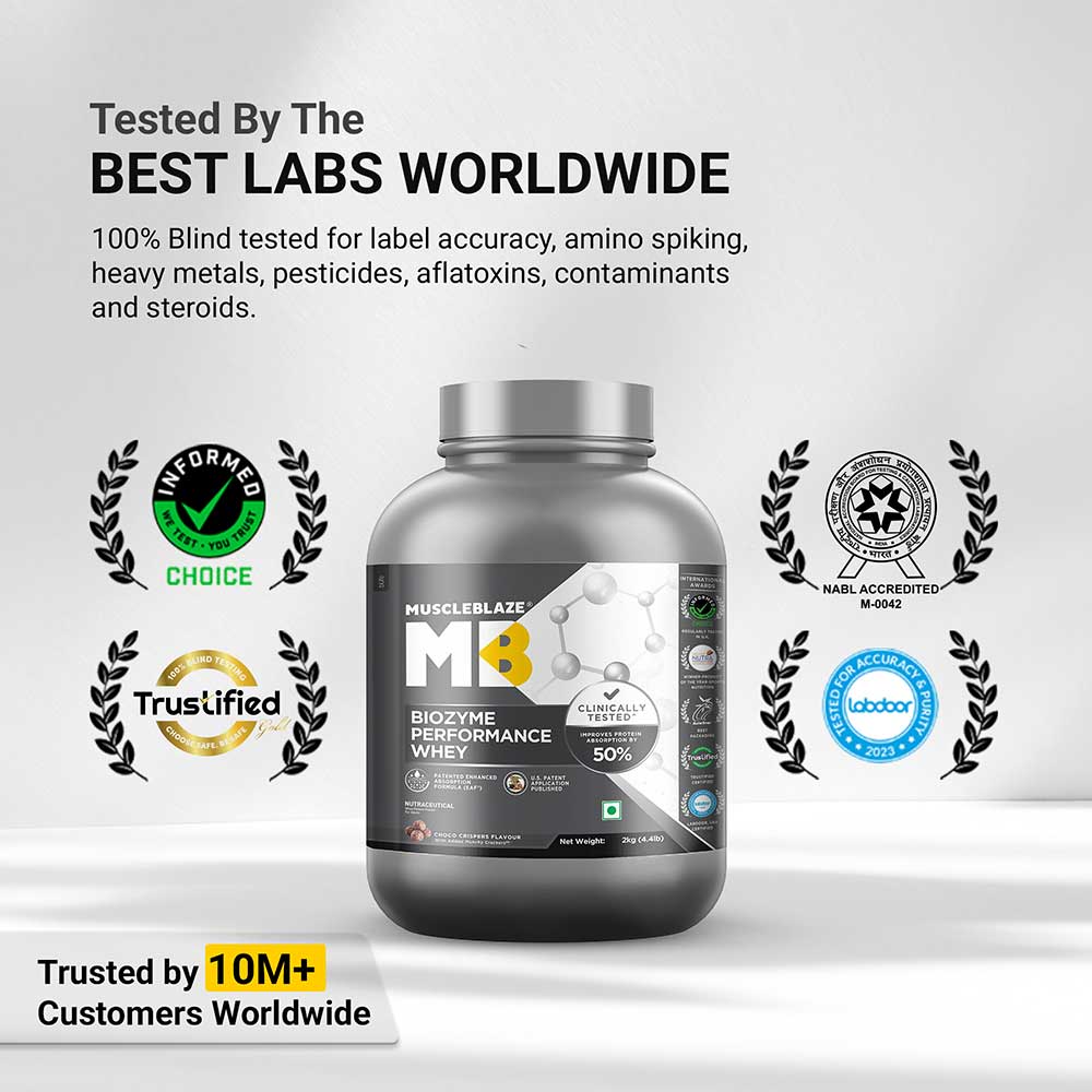 6 - MuscleBlaze Biozyme Performance Whey,  4.4 lb  Choco Crispers