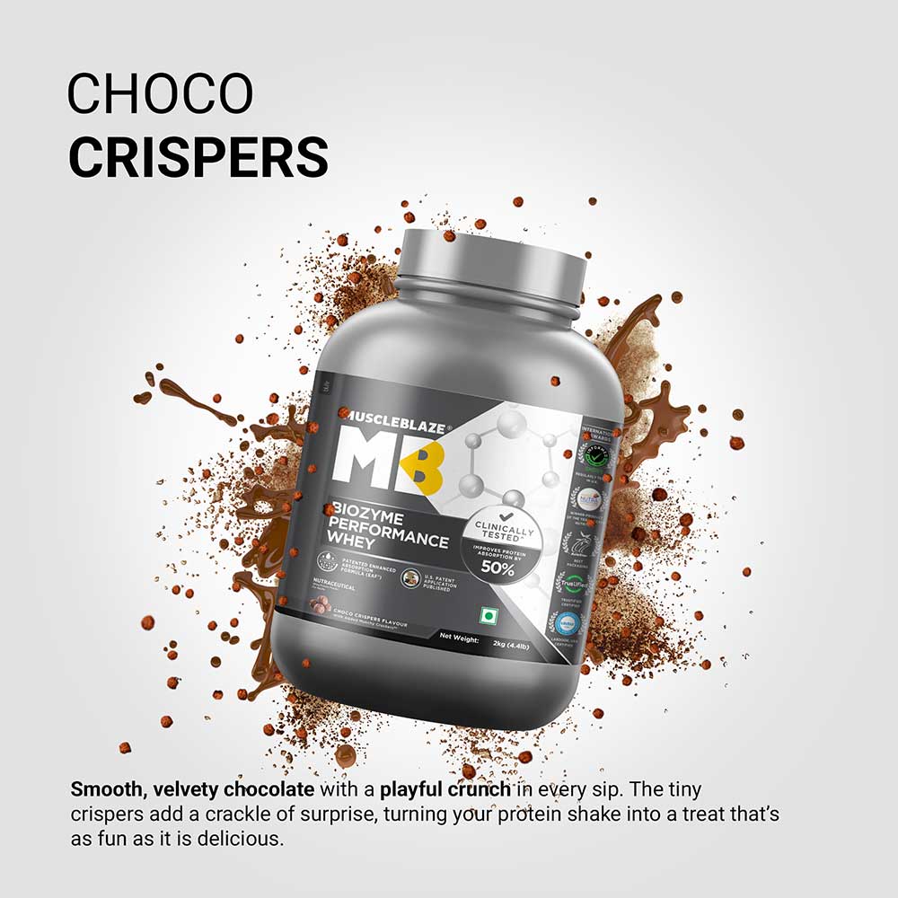 4 - MuscleBlaze Biozyme Performance Whey,  4.4 lb  Choco Crispers