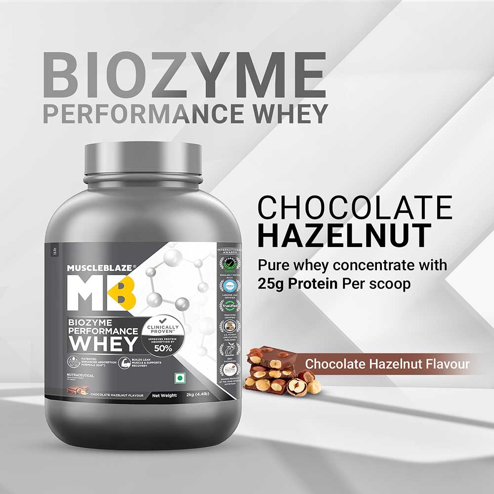 4 - MuscleBlaze Biozyme Performance Whey,  4.4 lb  Chocolate Hazelnut