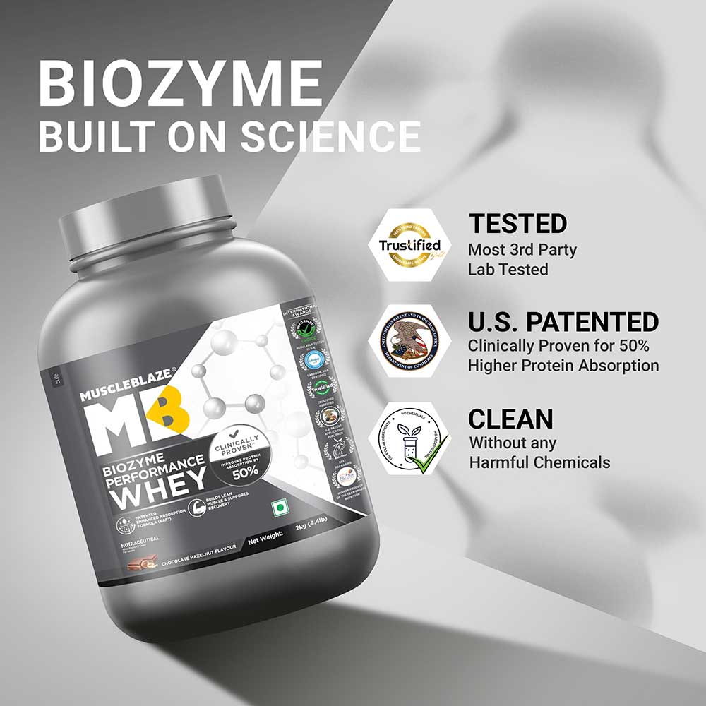 9 - MuscleBlaze Biozyme Performance Whey,  4.4 lb  Chocolate Hazelnut
