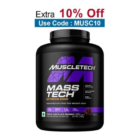 MuscleTech Mass Tech Extreme 2000,  6.6 lb  Triple Chocolate Brownie - India 