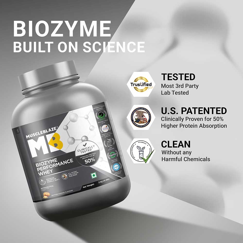 4 - MuscleBlaze Biozyme Performance Whey,  4.4 lb  Butter Cookie