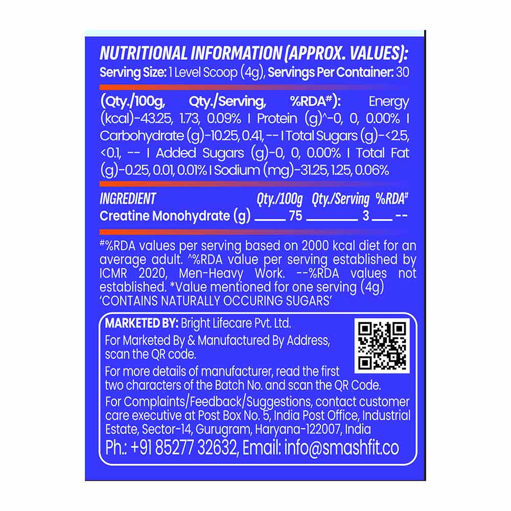 1 - Smash Micronised Creatine Monohydrate,  Bite me Berries  0.26 lb 
