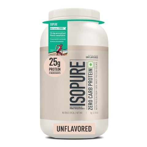 1 - Isopure 100% Whey Protein Isolate,  2.2 lb  Zero Carb - Unflavoured 