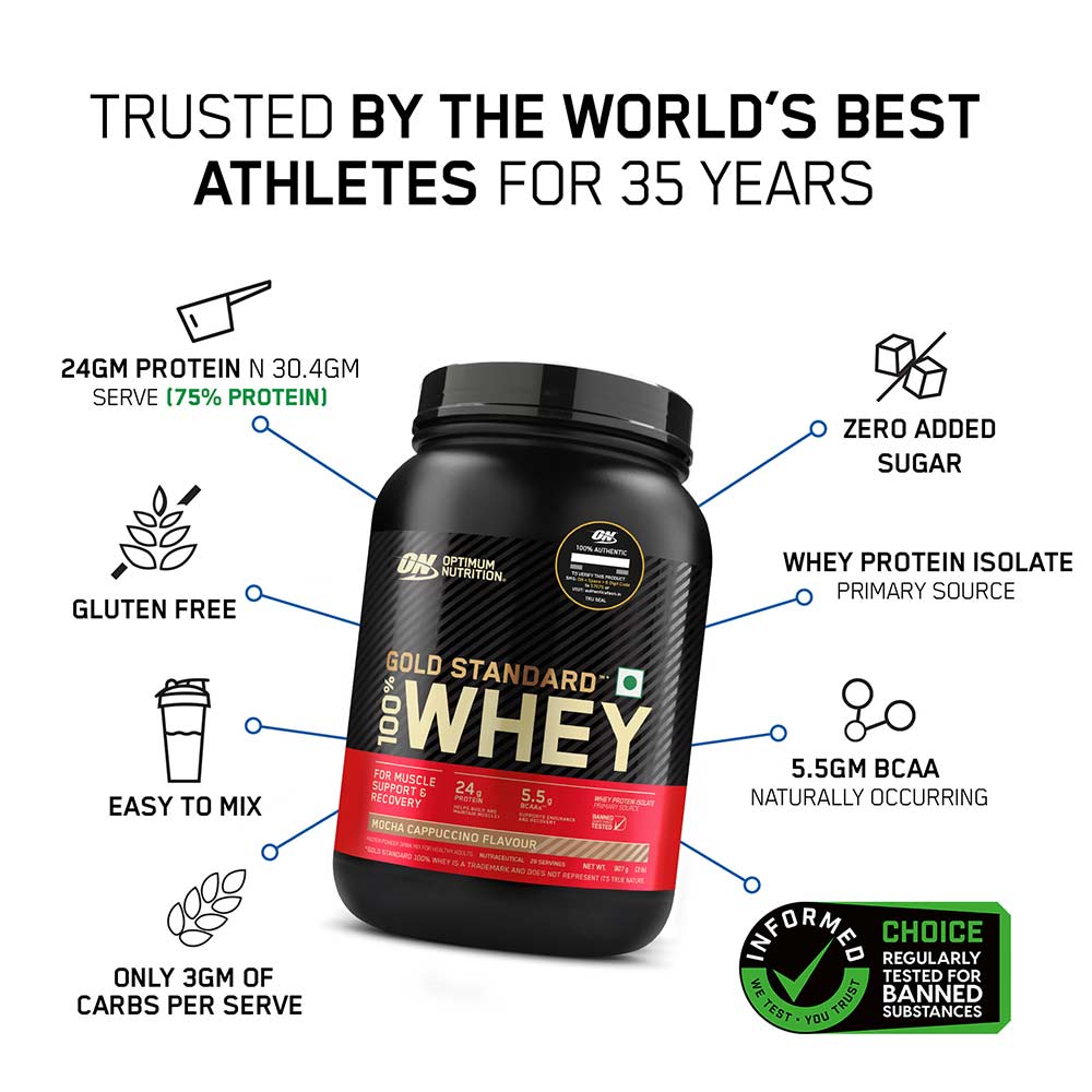 2 - ON (Optimum Nutrition) Gold Standard 100% Whey Protein,  2 lb  Mocha Cappuccino 