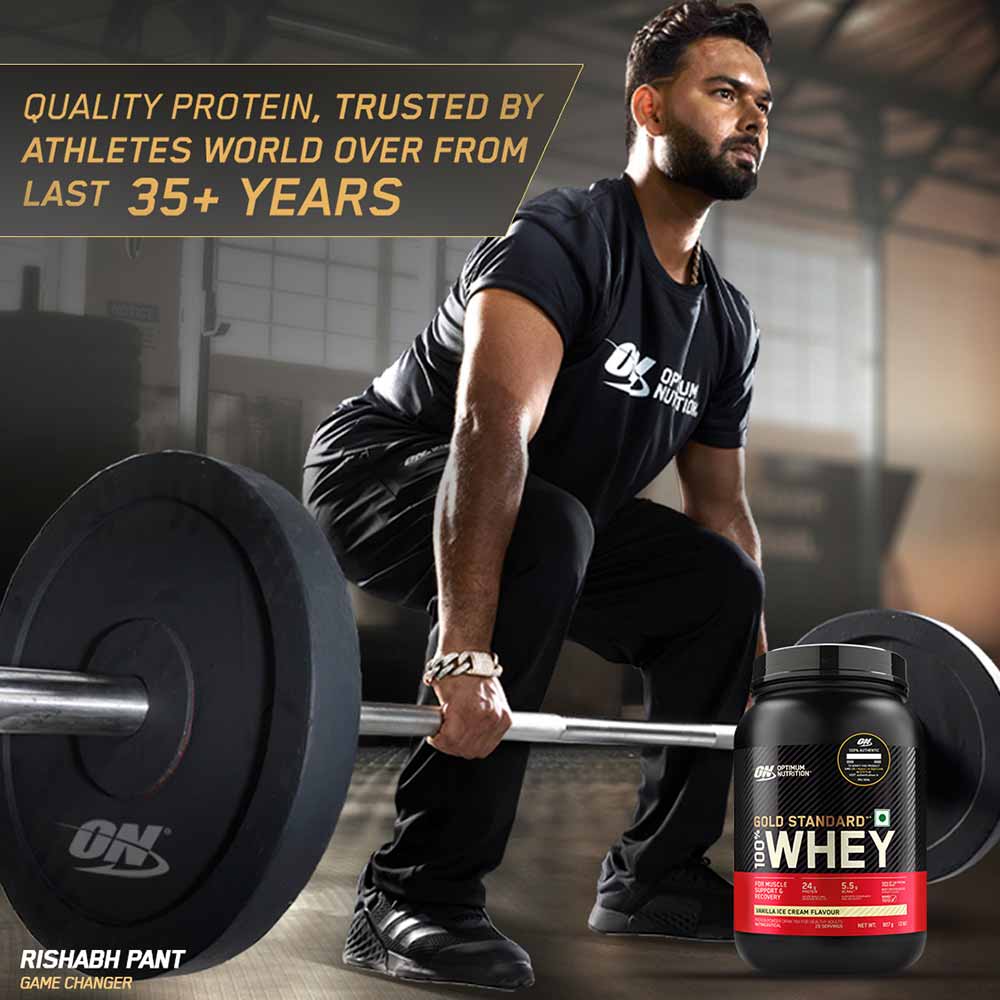 4 - ON (Optimum Nutrition) Gold Standard 100% Whey Protein,  2 lb  Vanilla Ice Cream 