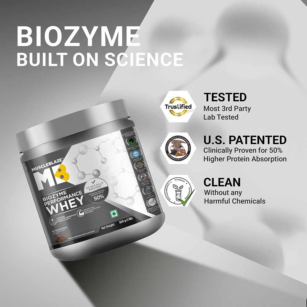 4 - MuscleBlaze Biozyme Performance Whey,  1.1 lb  Rich Chocolate 