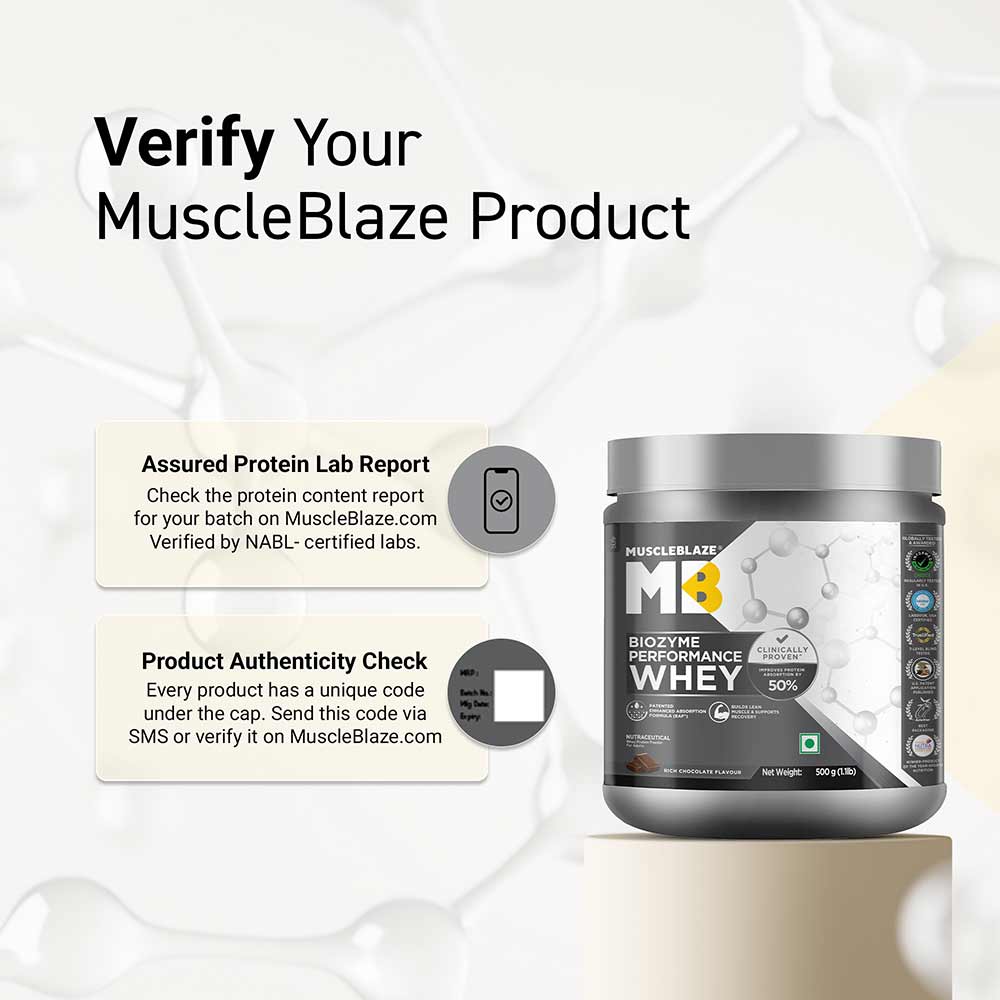 1 - MuscleBlaze Biozyme Performance Whey,  1.1 lb  Rich Chocolate 