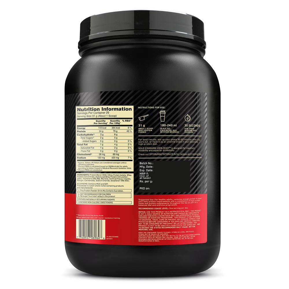 10 - ON (Optimum Nutrition) Gold Standard 100% Whey Protein,  2 lb  Alphonso Mango 