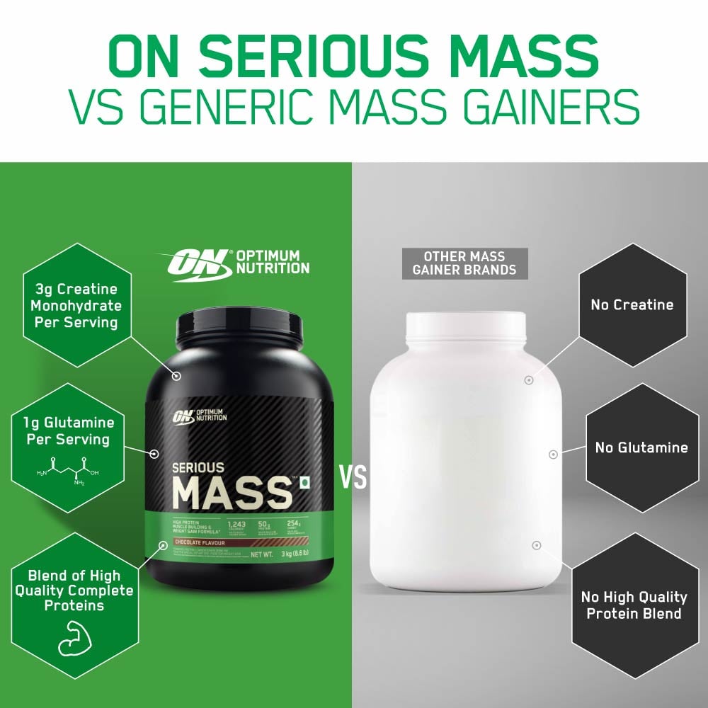 4 - ON (Optimum Nutrition) Serious Mass,  2.2 lb  Vanilla 