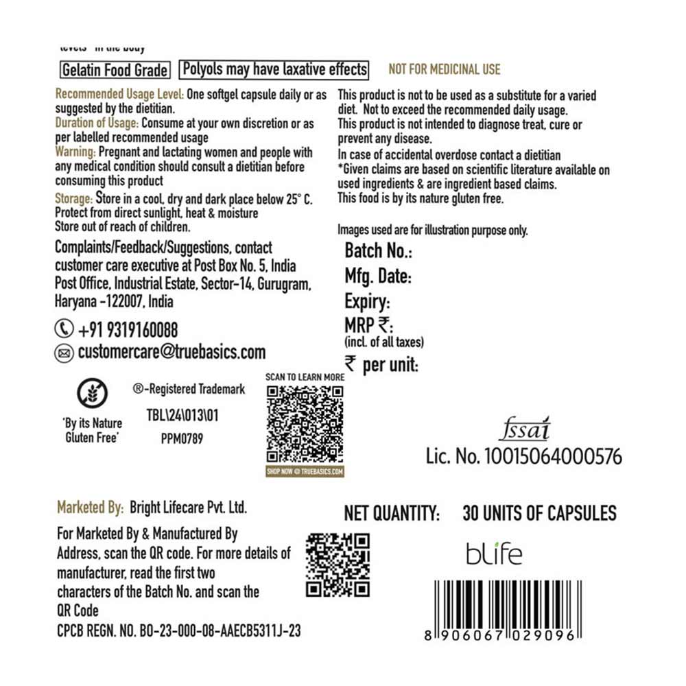 2 - TrueBasics Ultra Omega-3 (EPA 525mg & DHA 400mg),  30 capsules 