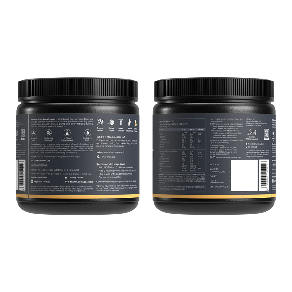 6 - Nutrabay Gold Spark Pre-Workout Energy,  0.55 lb  Fruit Punch 