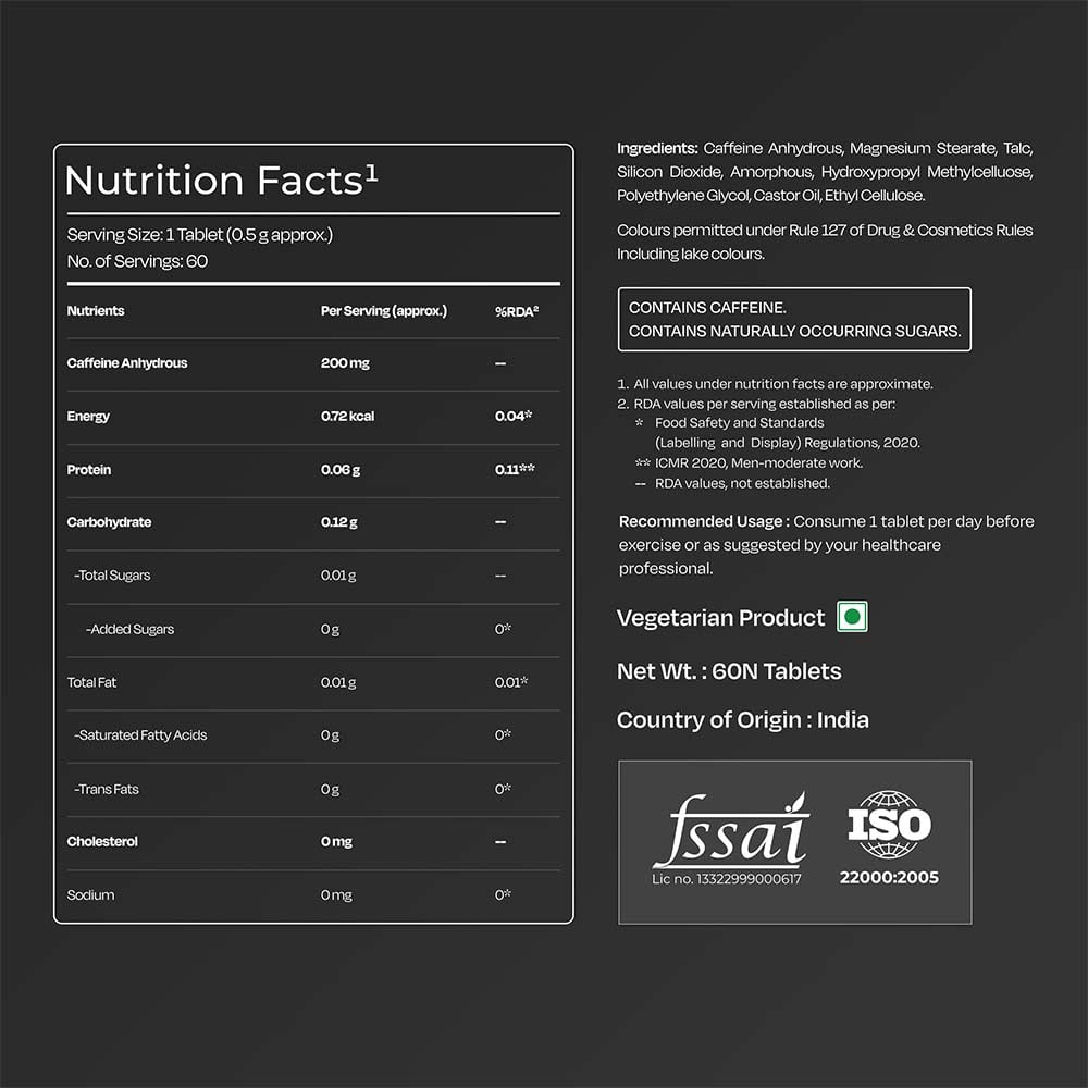 5 - Nutrabay Pro Potent Caffeine,  60 tablet(s)  Unflavoured 