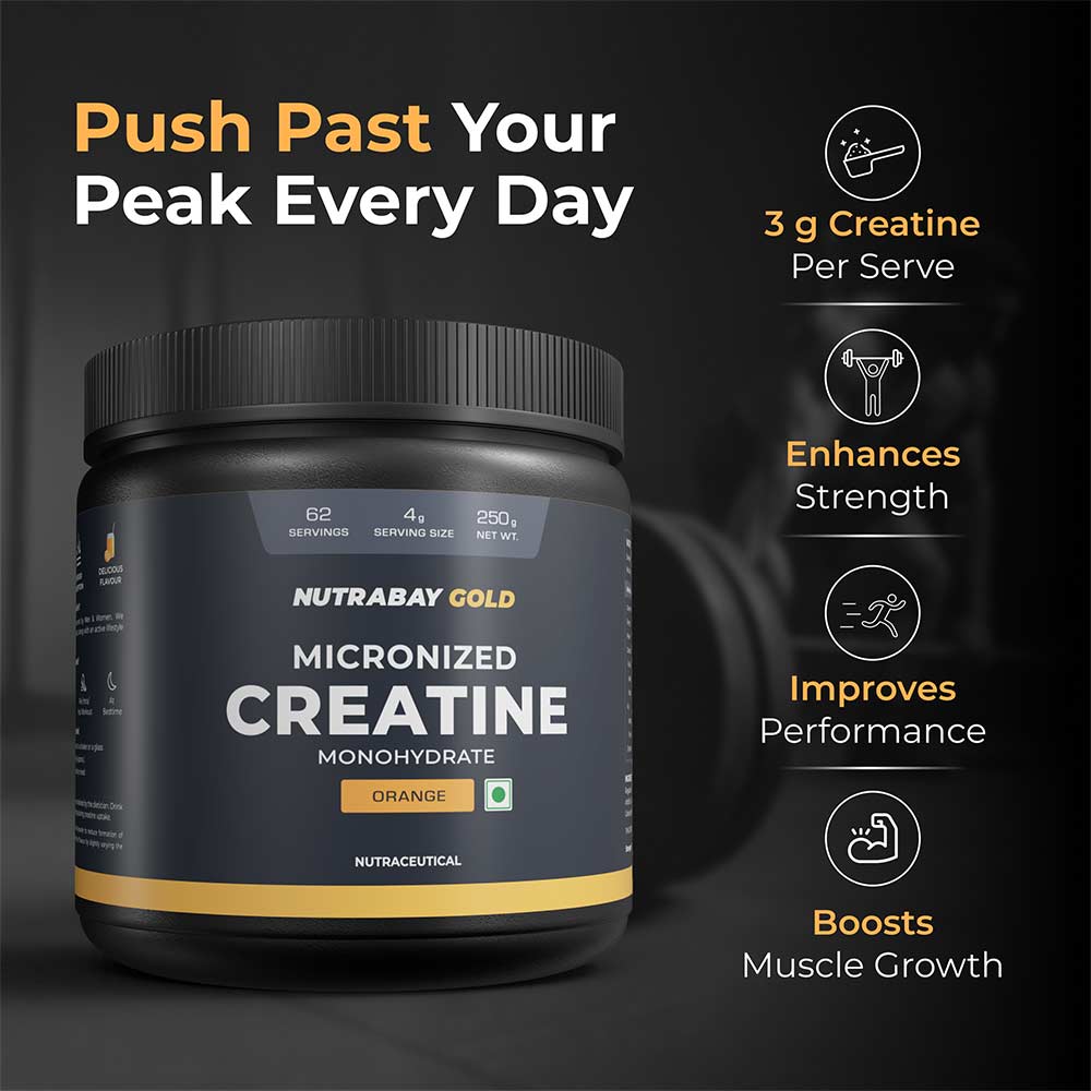 3 - Nutrabay Gold Micronised Creatine Monohydrate,  Orange  0.55 lb 