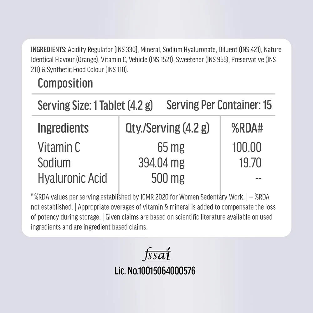 100g Collagen and Glutathione and Hyaluronic Acid Effervescent 15 tabs combo