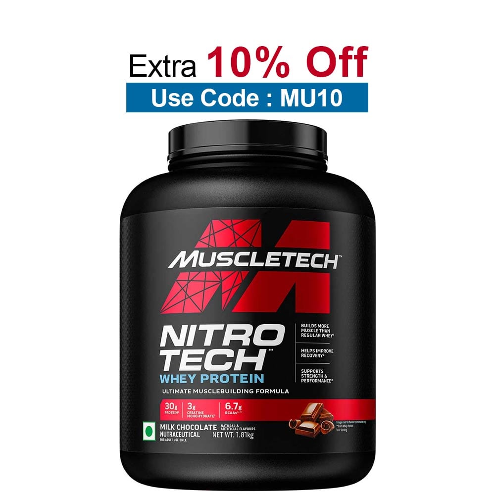 MuscleTech NitroTech Whey Protein,  4 lb  Milk Chocolate - India 