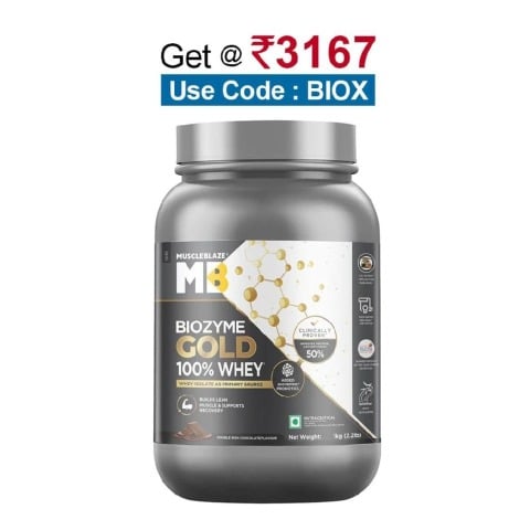 MuscleBlaze Biozyme Gold 100% Whey,  2.2 lb  Double Rich Chocolate 