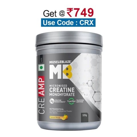 MuscleBlaze Creatine Monohydrate CreAMP,  Sunset Mango  0.71 lb 