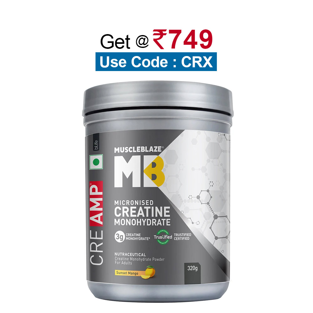 MuscleBlaze Creatine Monohydrate CreAMP,  Sunset Mango  0.71 lb 