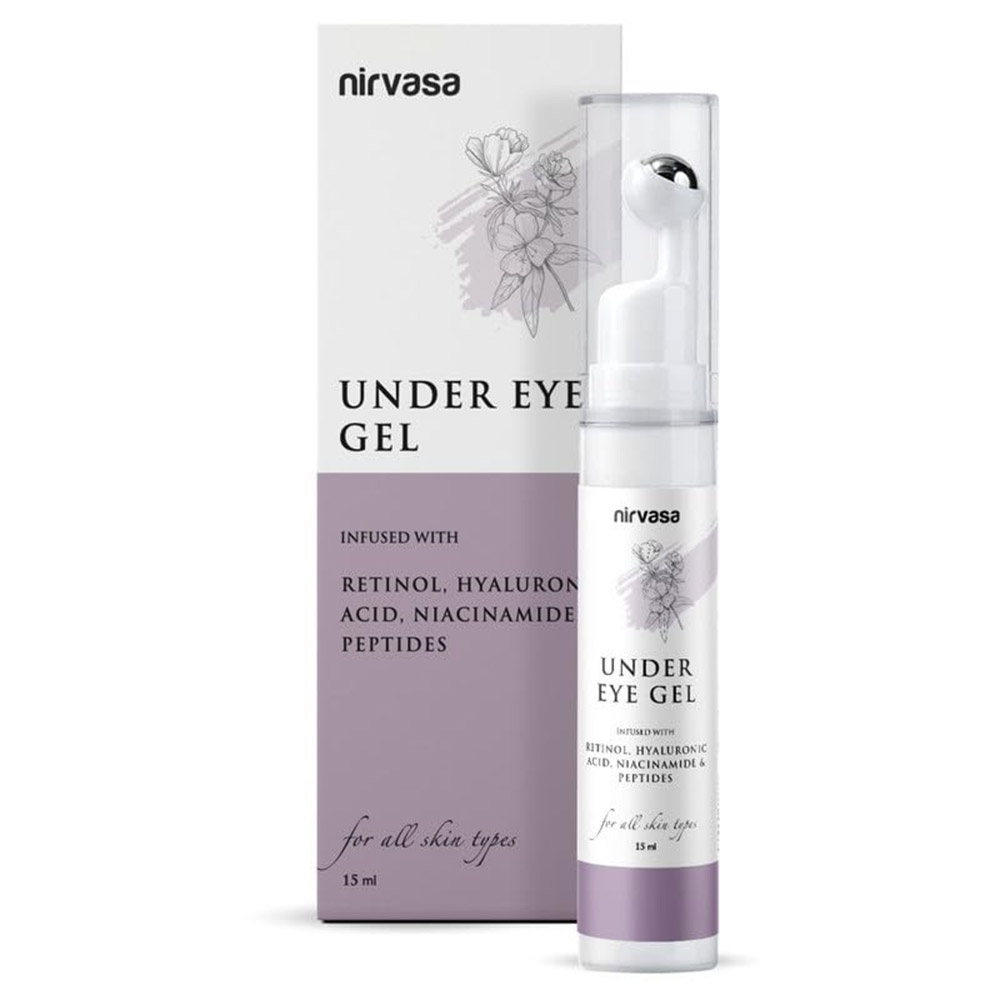 1 - Nirvasa Under Eye Gel Cream with Roll On,  15 ml  for All Skin Types 