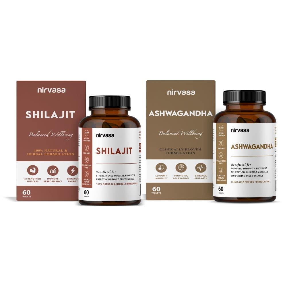 1 - Nirvasa Ashwagandha & Shilajit Combo,  60 tablet(s) 