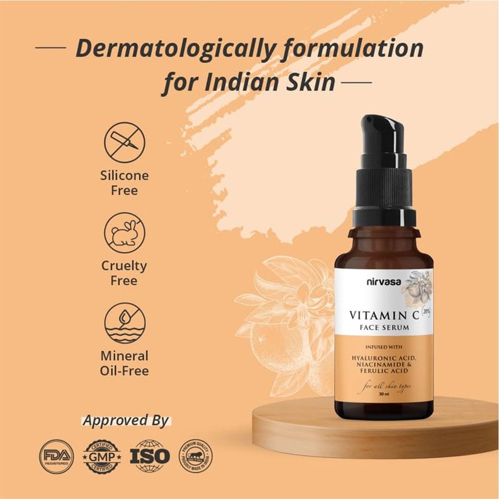 8 - Nirvasa Vitamin C Face Serum,  30 ml  for All Skin Types (Pack of 2) 