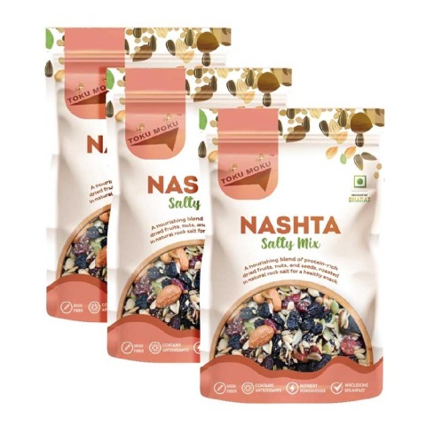 1 - TOKU MOKU Nashta Healthy Mixed Nuts with Dry Fruits,  Salty Mix (Pack of 3)  84 g 
