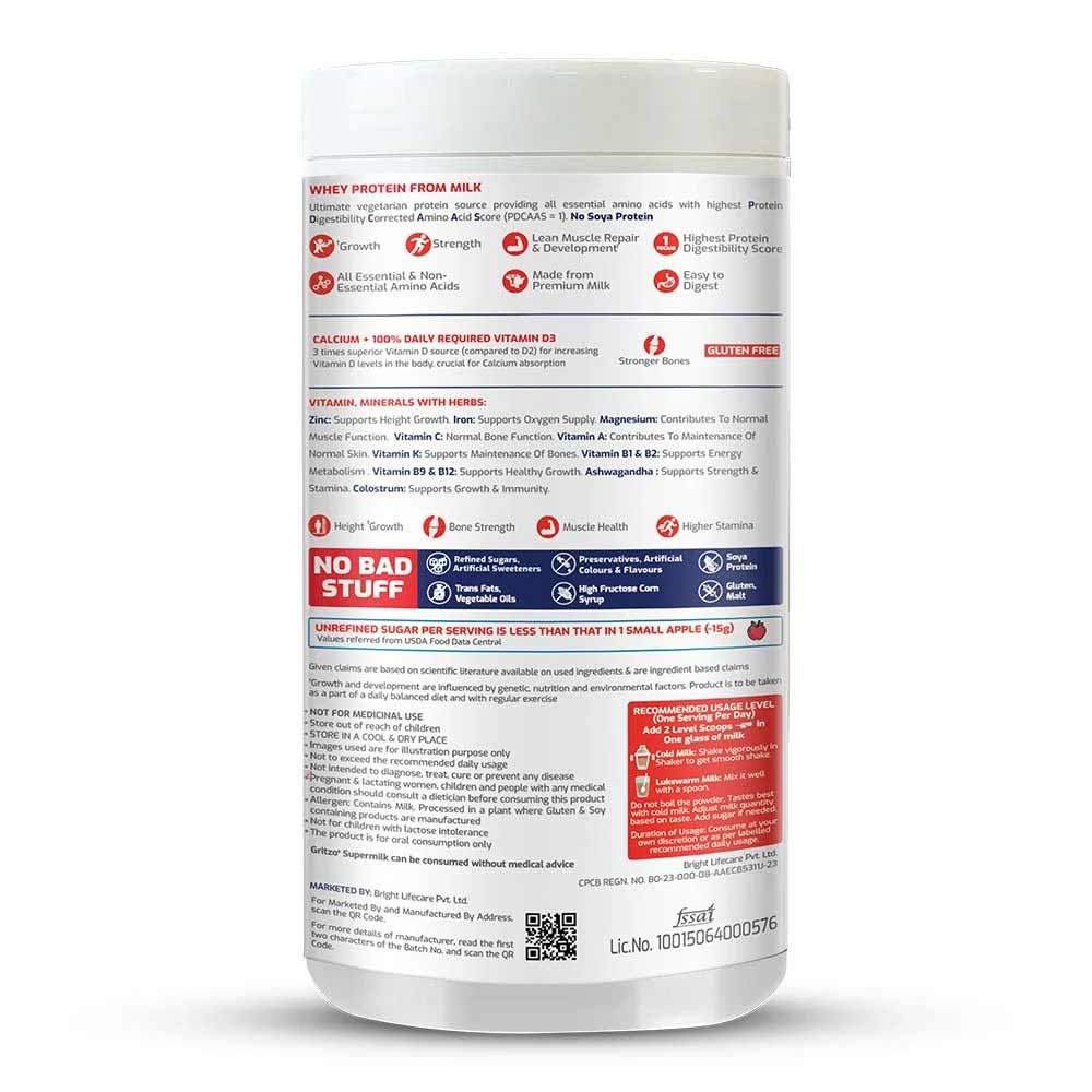 4 - Supermilk Gritzo Height+ for 13+ Yrs Boys Personalized Protein & Nutrition Drink Mix OP,  400 g  Cafe Mocha 