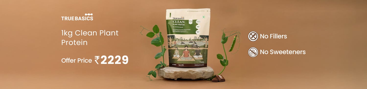 TrueBasics Clean Plant Protein, 1 kg (2.2 lb), Chocolate | Offer Price @ 2229