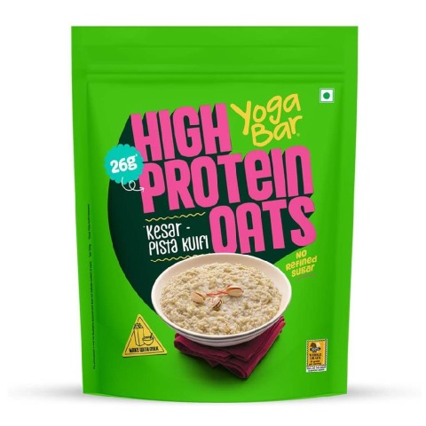 1 - Yogabar 26g High Protein Oats,  1 kg  Kesar Pista Kulfi 
