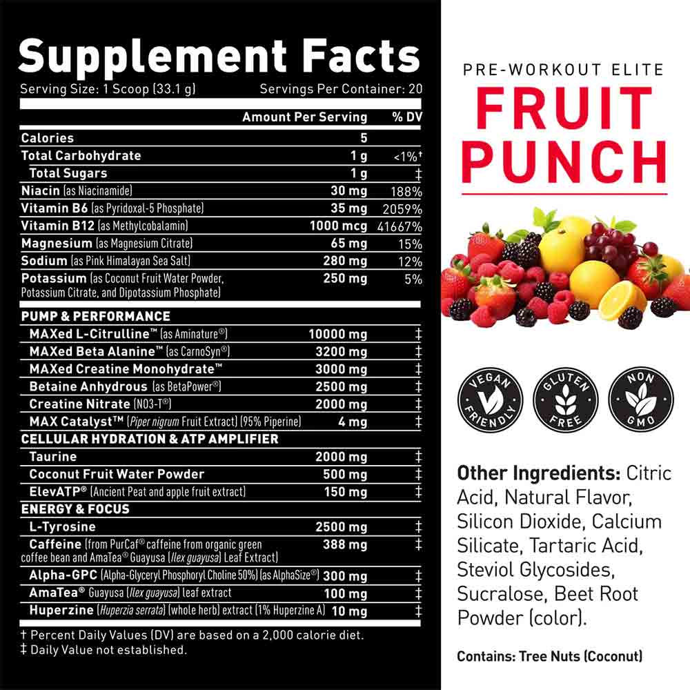 2 - Kaged Muscle Elite Series Pre-Workout,  1.46 lb  Fruit Punch 