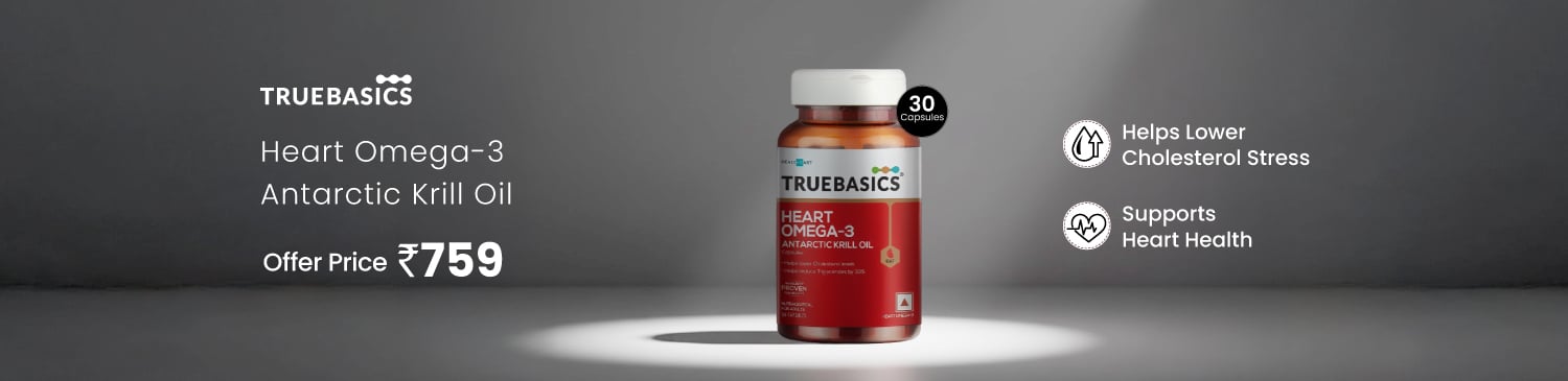 TrueBasics Heart Omega-3 Antarctic Krill Oil, 30 capsules | Offer Price - 759