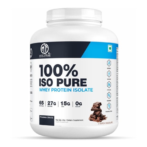 1 - Muscle Trail 100% Iso Pure Whey Protein Isolate,  4.4 lb  Dutch Chocolate 
