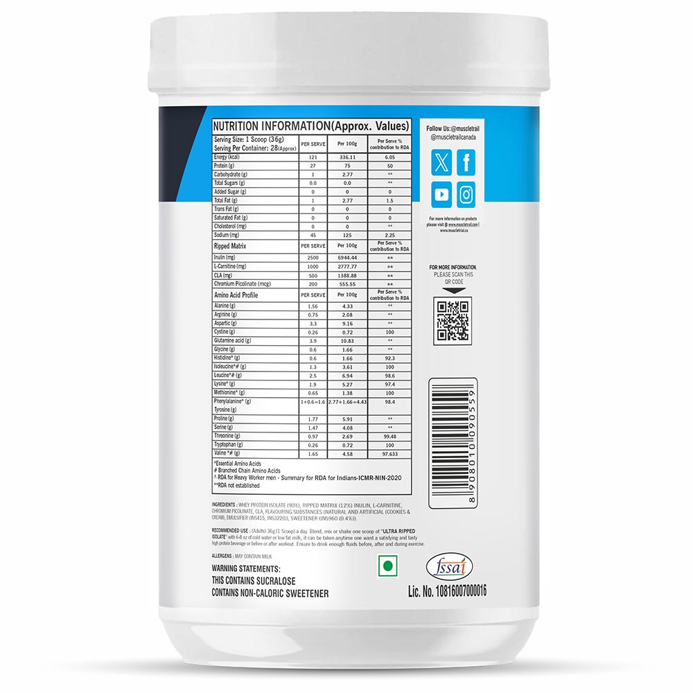 2 - Muscle Trail Ultra Ripped Whey Protein Isolate,  2.2 lb  Cappuccino 