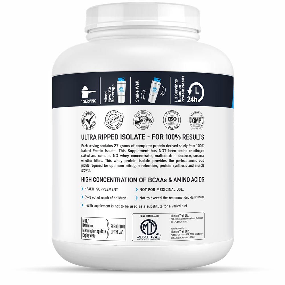 3 - Muscle Trail Ultra Ripped Whey Protein Isolate,  4.4 lb  Cookies & Cream 