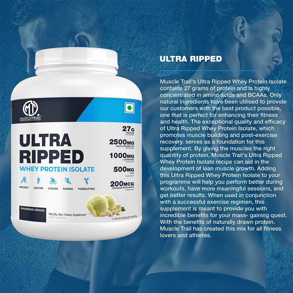 9 - Muscle Trail Ultra Ripped Whey Protein Isolate,  4.4 lb  Dutch Chocolate 