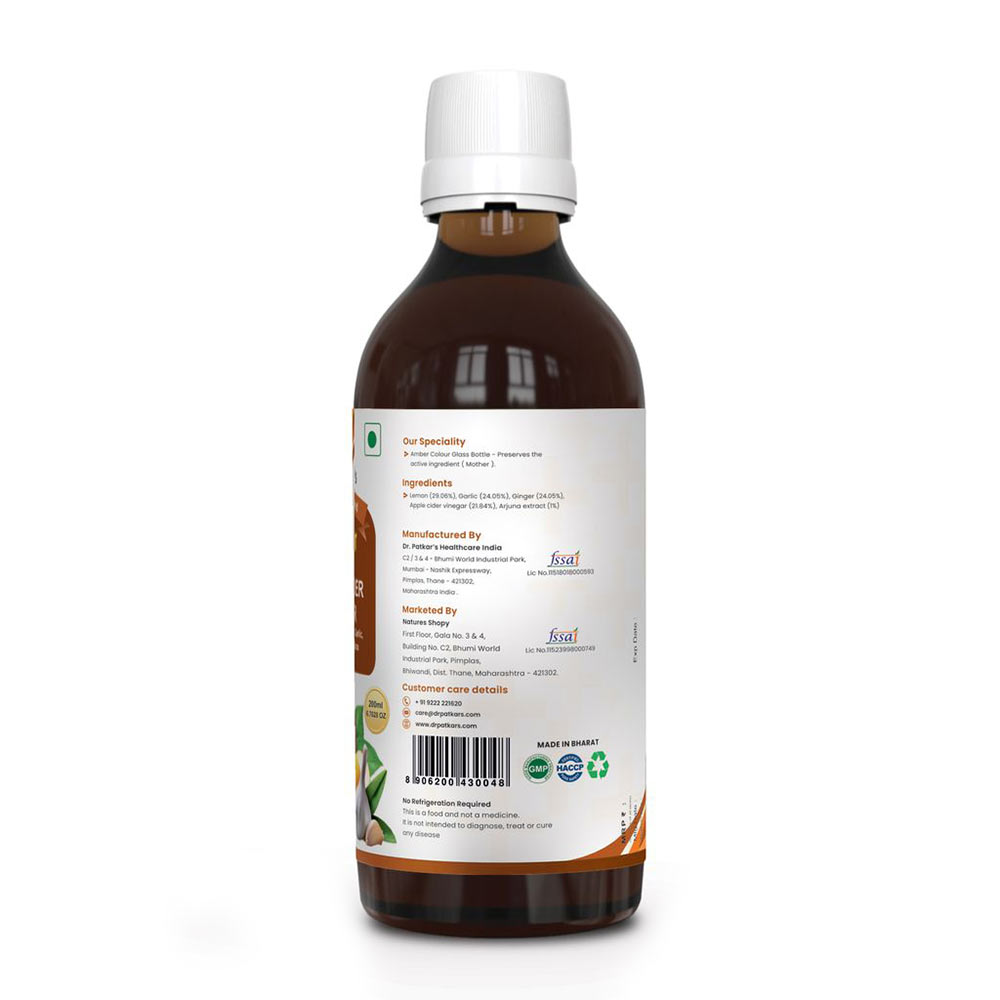 2 - Dr. Patkar's Apple Cider Vinegar (ACV HRT PLUS),  200 ml  Raw & Unfiltered 