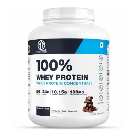 1 - Muscle Trail 100% Whey Protein Concentrate, 4.4 lb Dutch Chocolate