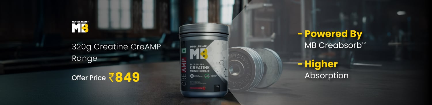 MuscleBlaze Creatine Monohydrate CreAMP 250g and 320g Range | Offer Price - 849