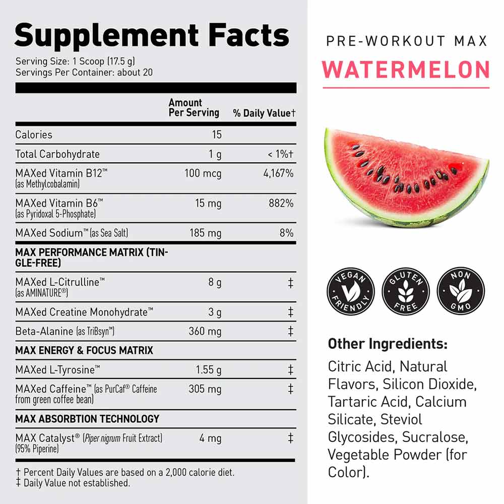 3 - Kaged Muscle Pre-Workout Max,  0.77 lb  Watermelon 