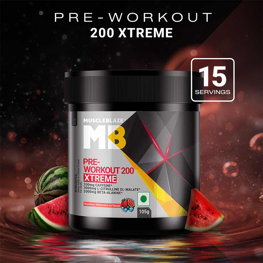 2 - MuscleBlaze PRE Workout 200 Xtreme,  0.23 lb  Strawberry Watermelon Ice