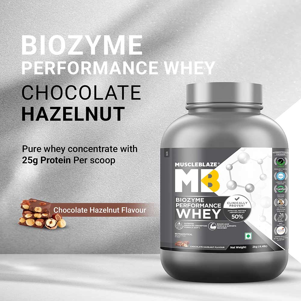2 - MuscleBlaze Biozyme Performance Whey,  4.4 lb  Chocolate Hazelnut