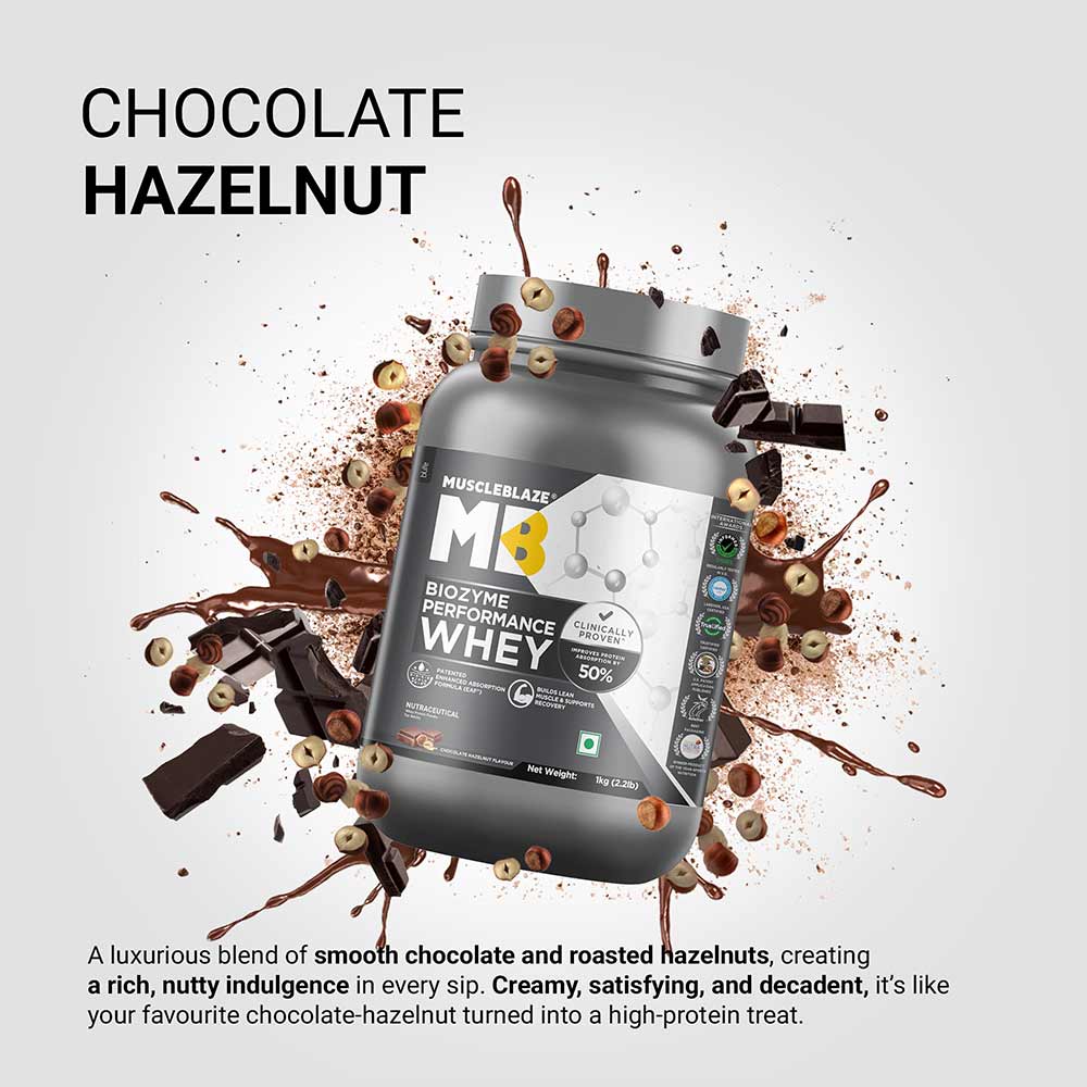 1 - MuscleBlaze Biozyme Performance Whey,  2.2 lb  Chocolate Hazelnut
