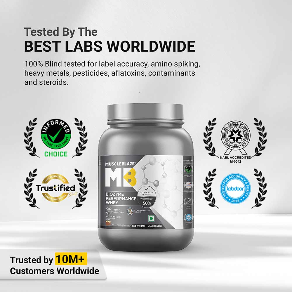4 - MuscleBlaze Biozyme Performance Whey,  1.65 lb  Kesar Thandai