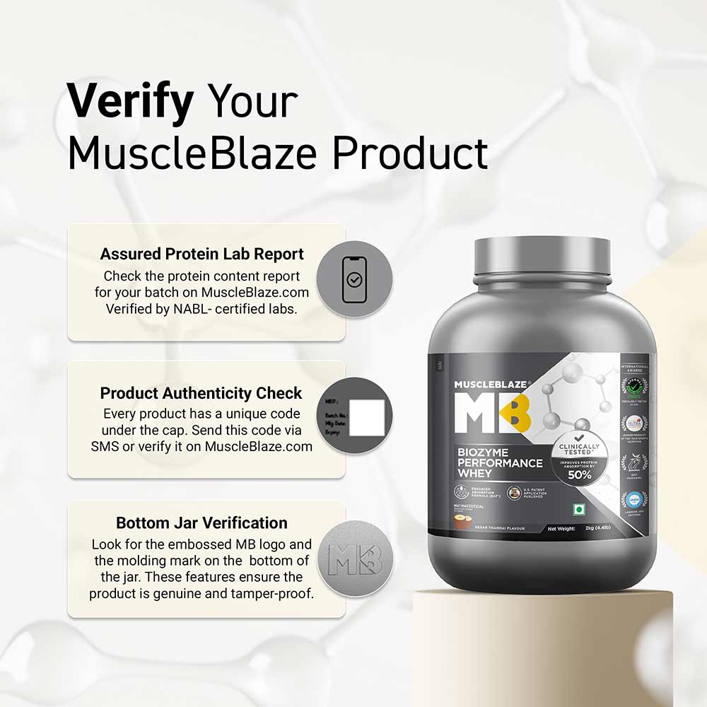 6 - MuscleBlaze Biozyme Performance Whey,  4.4 lb  Kesar Thandai