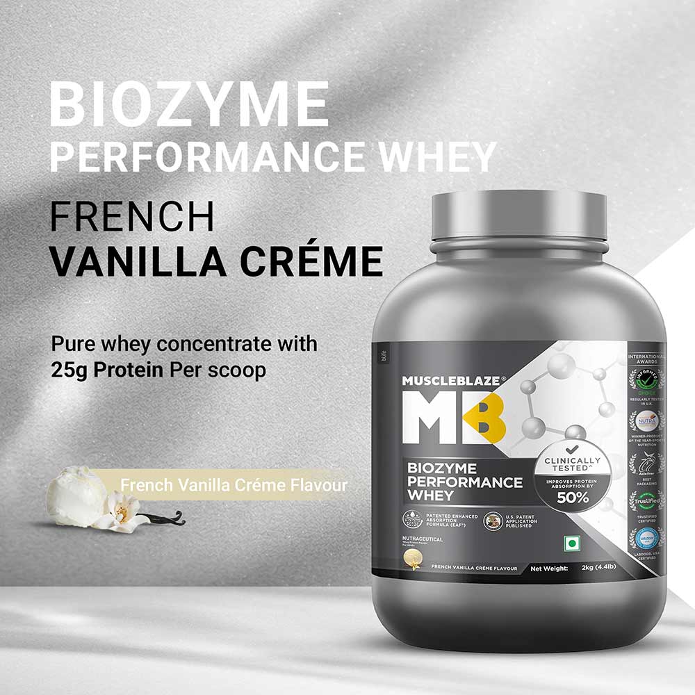 2 - MuscleBlaze Biozyme Performance Whey,  4.4 lb  French Vanilla Creme