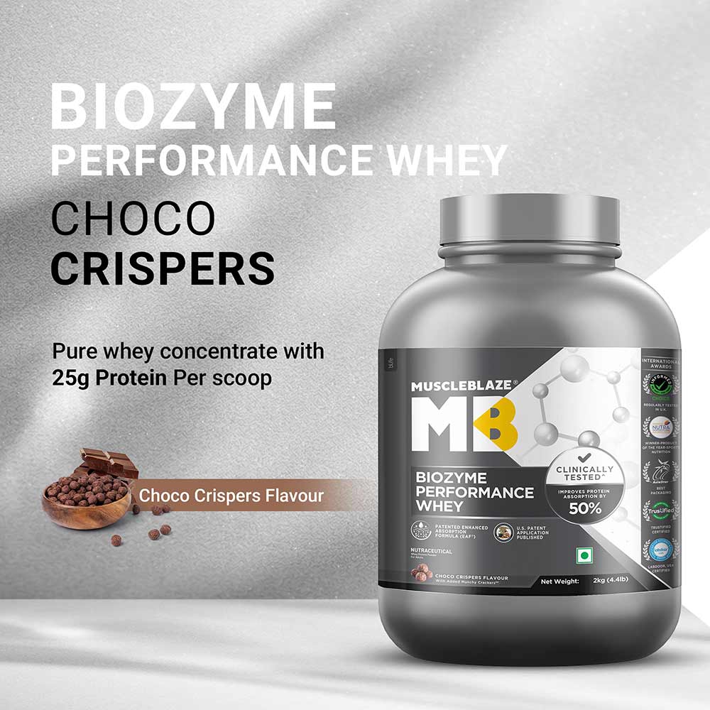 2 - MuscleBlaze Biozyme Performance Whey,  4.4 lb  Choco Crispers