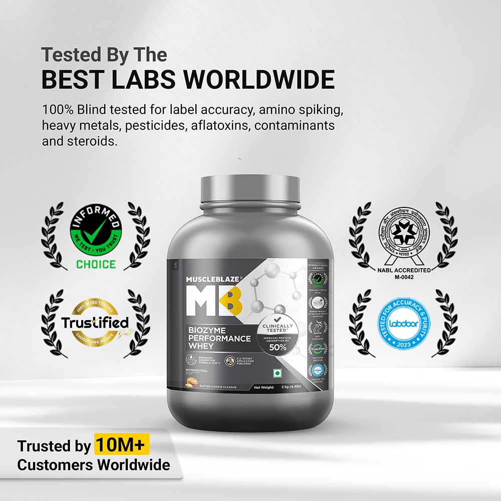 4 - MuscleBlaze Biozyme Performance Whey,  4.4 lb  Butter Cookie