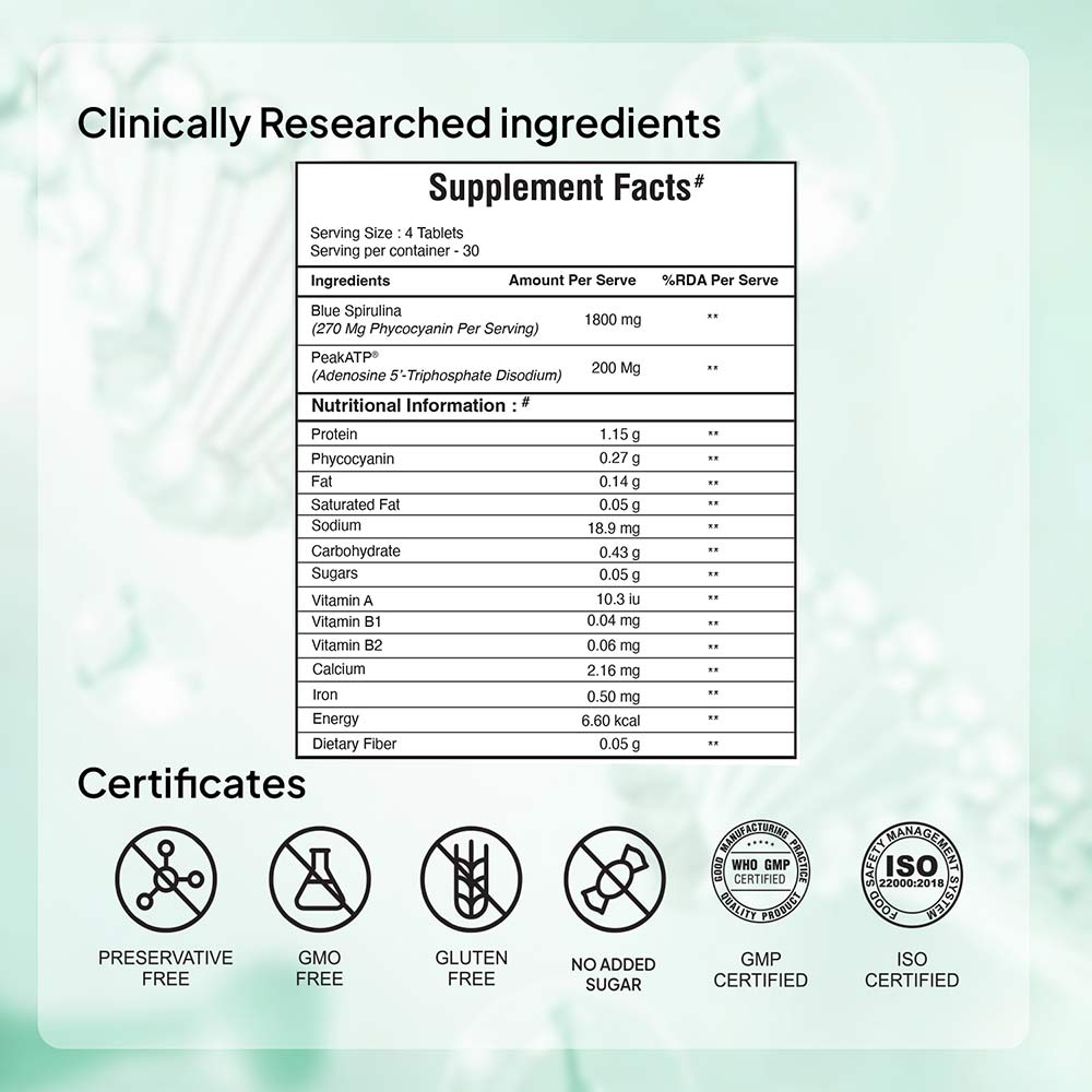10 - Miduty Blue Spirulina + Peak ATP with Phycocyanin Coating,  120 tablet(s) 